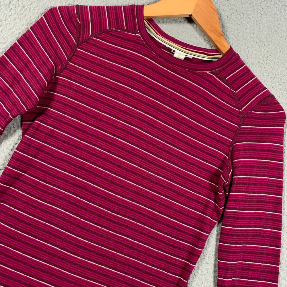 Smartwool Merino 250 Base Layer Pattern Crew Women's Small S Striped Long Sleeve